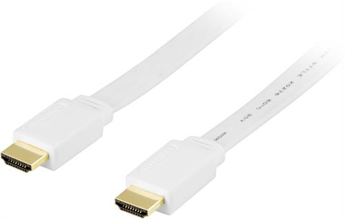 UTGATT1 DELTACO platt HDMI kabel 5m - Vit