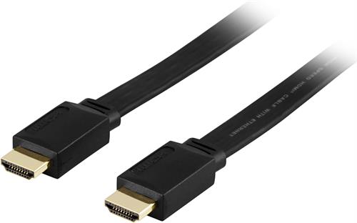 UTGATT1 DELTACO platt HDMI kabel 15m - Svart