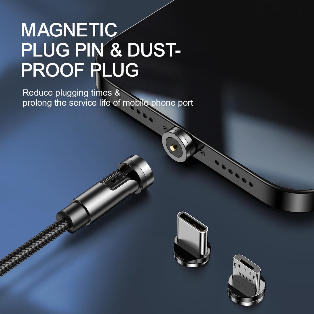 UTGATT Joyroom 3in1 360° Magnetkabel Lightning, USB-C, Micro-USB, 2.4A 1.2m