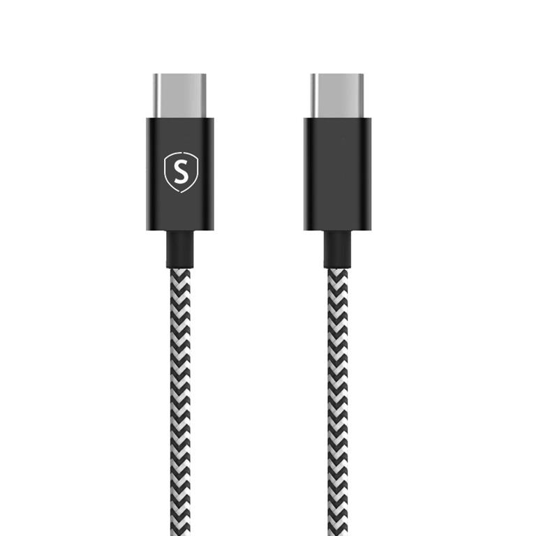 SiGN SiGN Skin USB-C till USB-C kabel 2.1A 2m - Svart/Vit