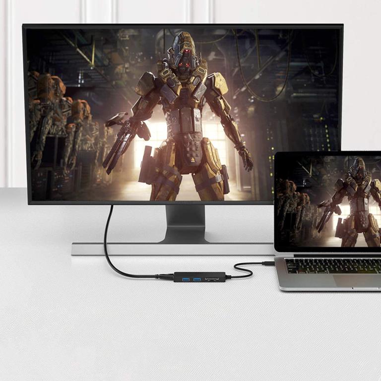 SiGN SiGN 5-i-1 USB-C-adapter HDMI 4K MicroSD max 15W 5V 3A - Svart