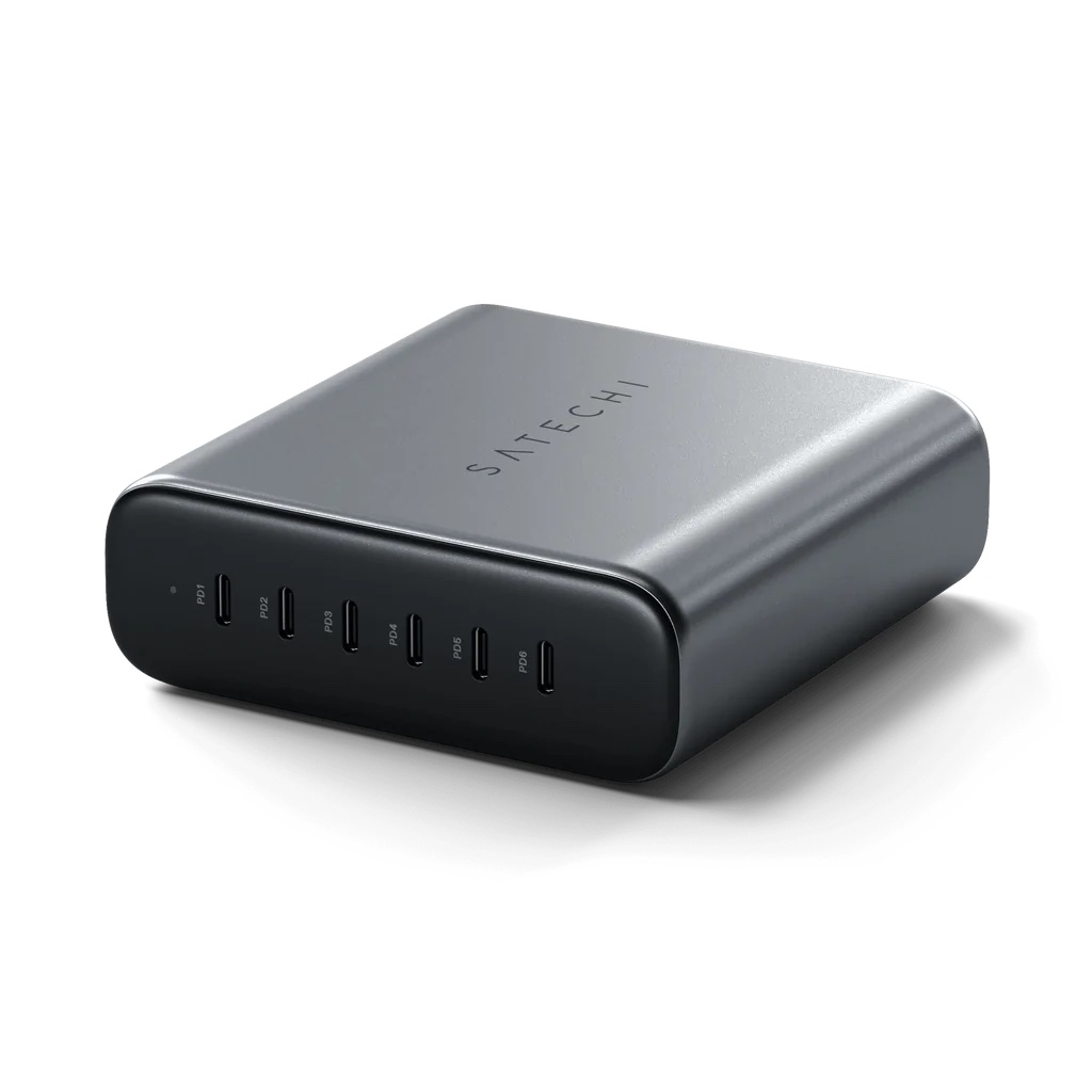 UTGATT1 Satechi 200W USB-C 6-Port GaN Laddare