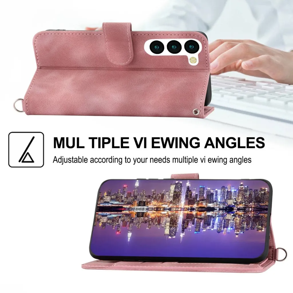 Taltech Galaxy S23 Plånboksfodral med Rem - Rosa