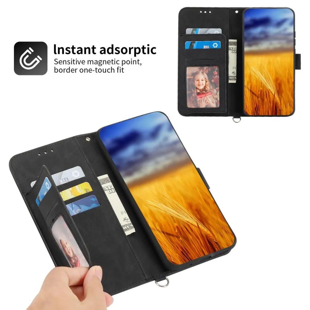 Taltech Galaxy S23 Plånboksfodral med Rem - Svart