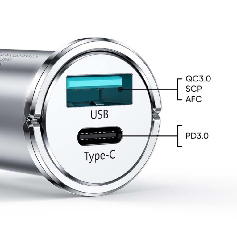 SiGN SiGN Mini Billaddare USB & USB-C PD & Q.C3.0. 5A 20W - Svart