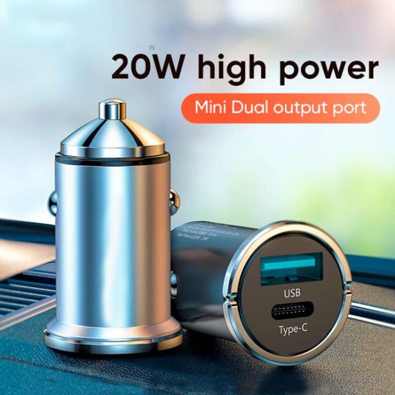 SiGN SiGN Mini Billaddare USB & USB-C PD & Q.C3.0. 5A 20W - Svart