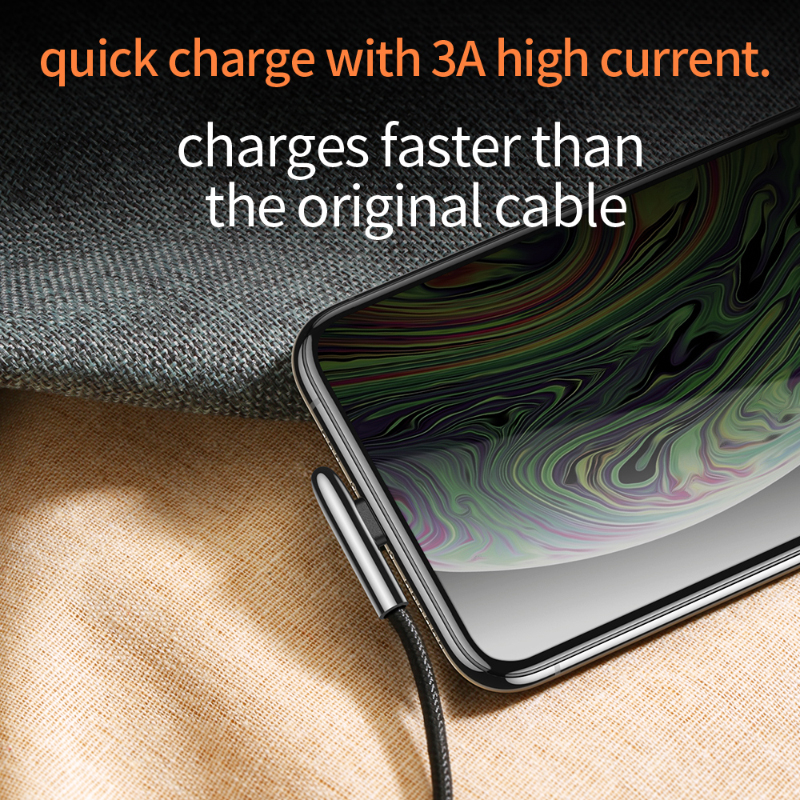 SiGN SiGN USB-A till Lightning kabel Gaming kabel 2m 2.4A - Svart