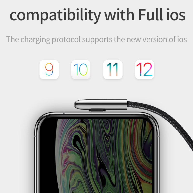 SiGN SiGN USB-A till Lightning kabel Gaming kabel 2m 2.4A - Svart