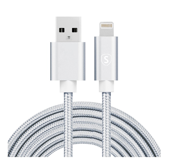 SiGN SiGN USB-A till Lightning kabel 2.1A 3m Nylon - Silver