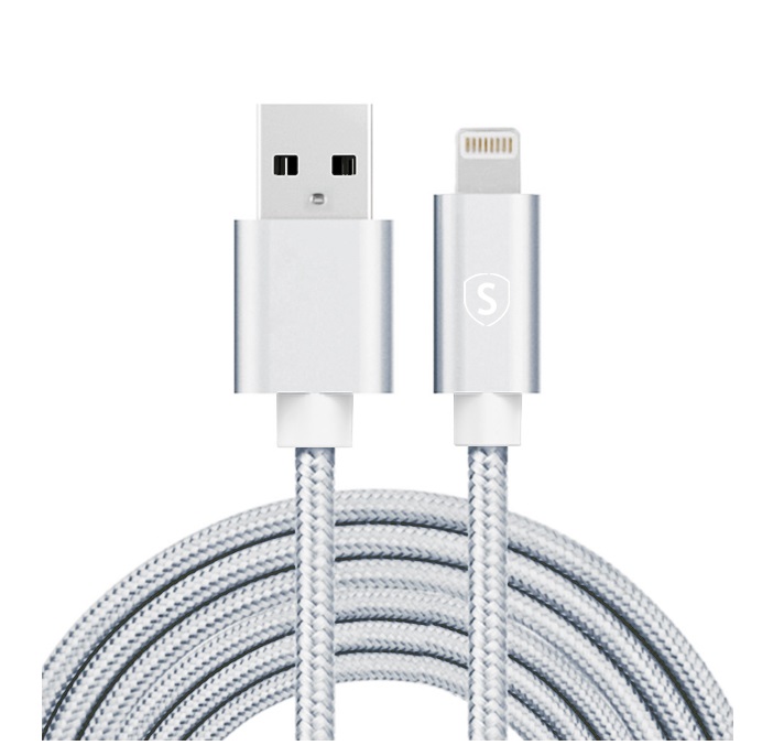 SiGN SiGN USB-A till Lightning kabel 2.1A 2m Nylon - Silver