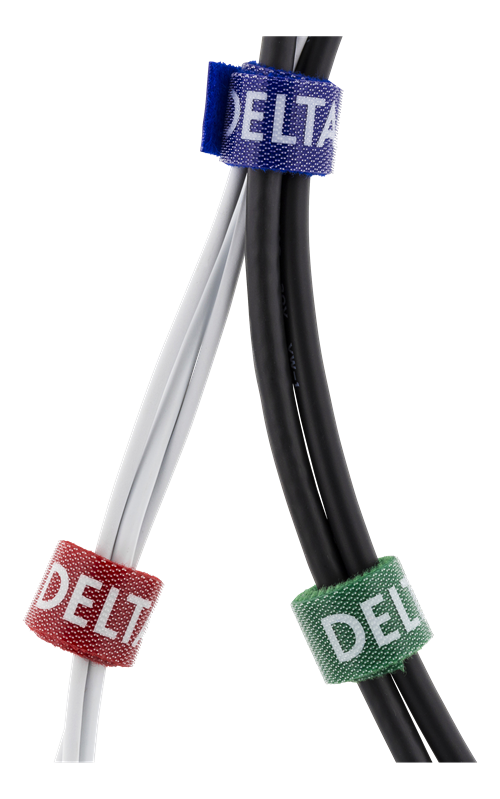 UTGATT1 DELTACO kabelsorteringskit, kardborrband i olika färger 5-pack