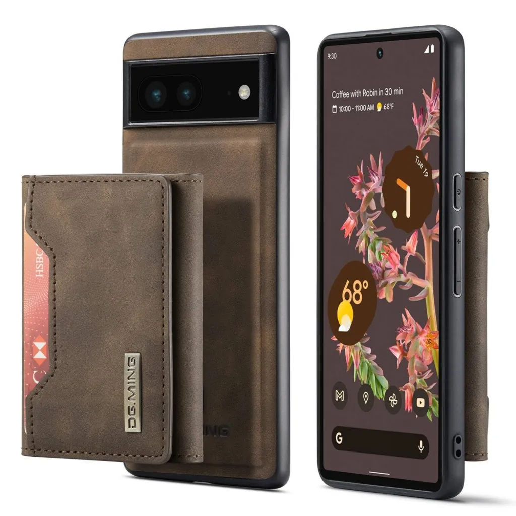 DG.MING DG.MING Google Pixel 7 Plånboksfodral M2 2IN1 - Mörkbrun