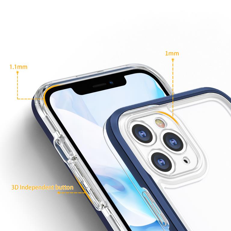 OEM iPhone 11 Pro Max Skal Clear 3in1 - Blå