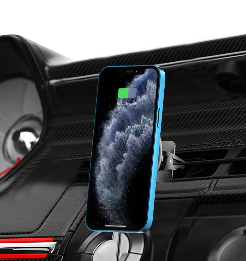 Tech-Protect Magsafe Bilhållare Trådlös Laddare 15W A2 till Ventgaller - Svart