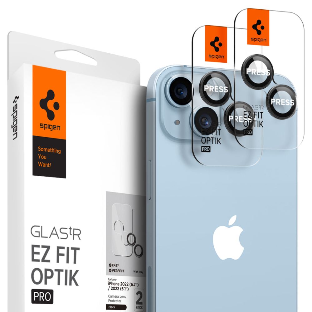 Spigen Spigen [2-PACK] iPhone 14/14 Plus Kameralinsskydd i Härdat Glas Optik Pro