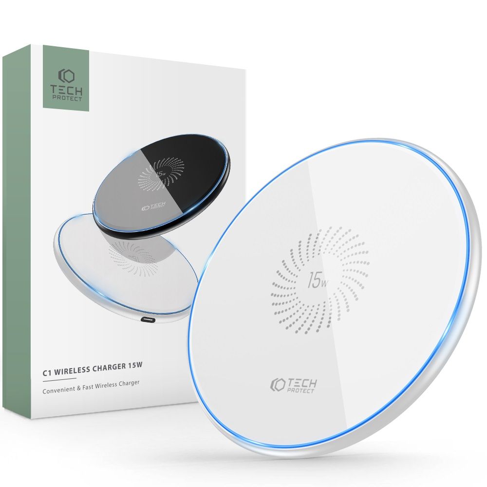 Tech-Protect Tech-Protect Qi 15W-C1 Trådlös Laddare 15W - Vit