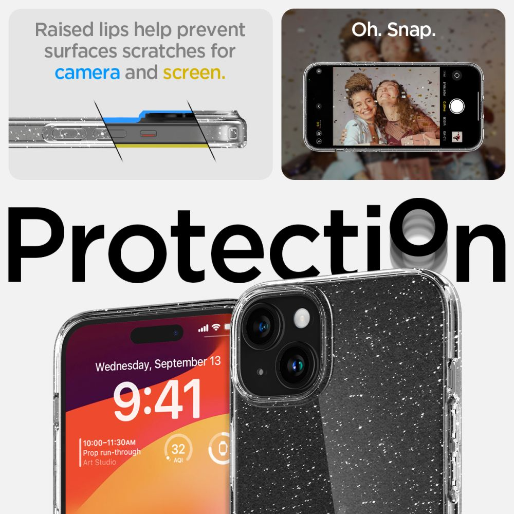 Spigen Spigen iPhone 15 Plus Mobilskal Liquid Crystal - Glitter Clear