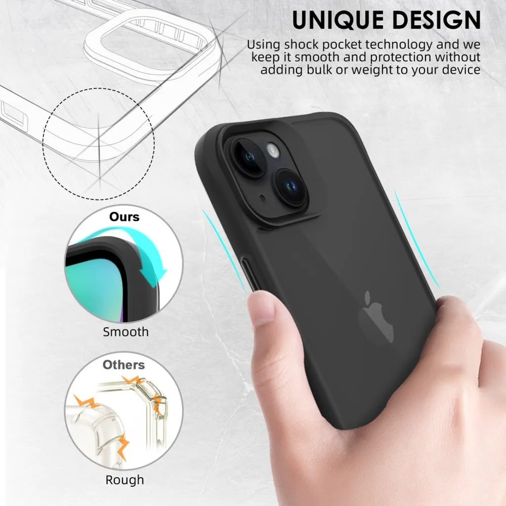 Taltech Mobilskal till iPhone 15 Stöttåligt - Svart