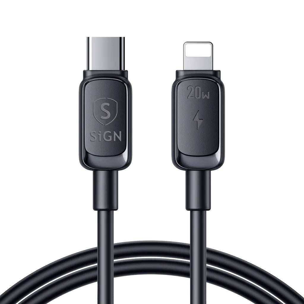 SiGN SiGN USB-C till Lightning Kabel 2m 20W - Svart