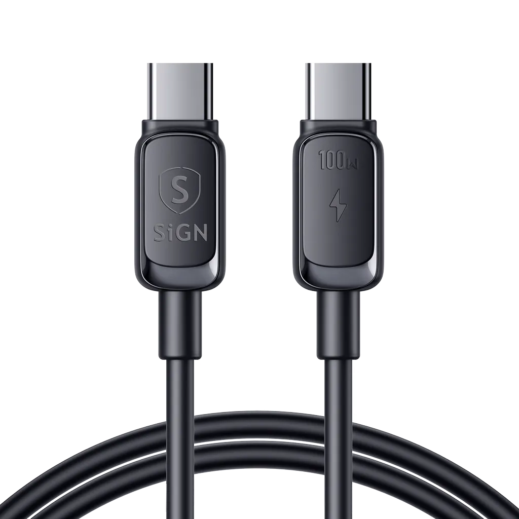 SiGN SiGN USB-C till USB-C Kabel 1.2m 100W - Svart