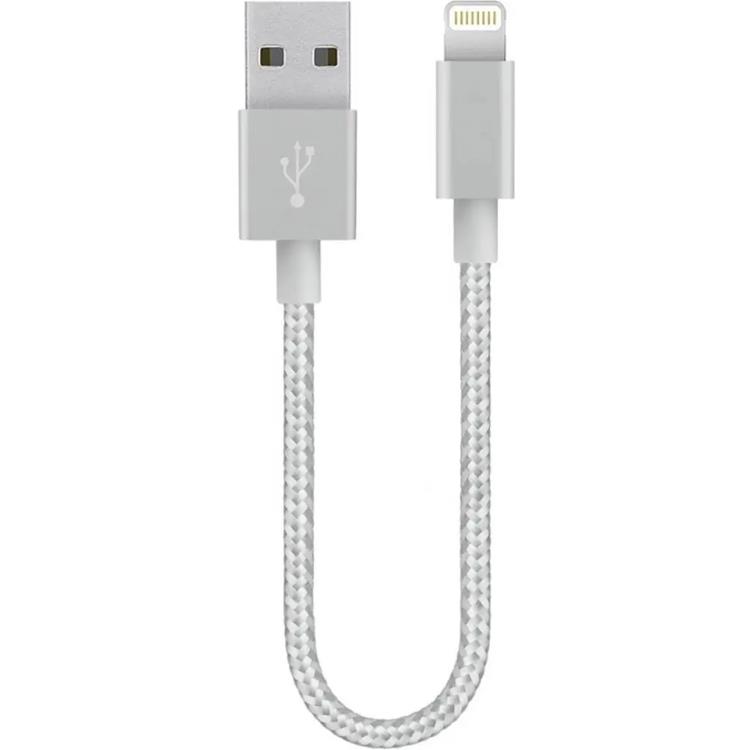 SiGN SiGN USB-A till Lightning Kabel 12W 0.25m - Silver/Nylon
