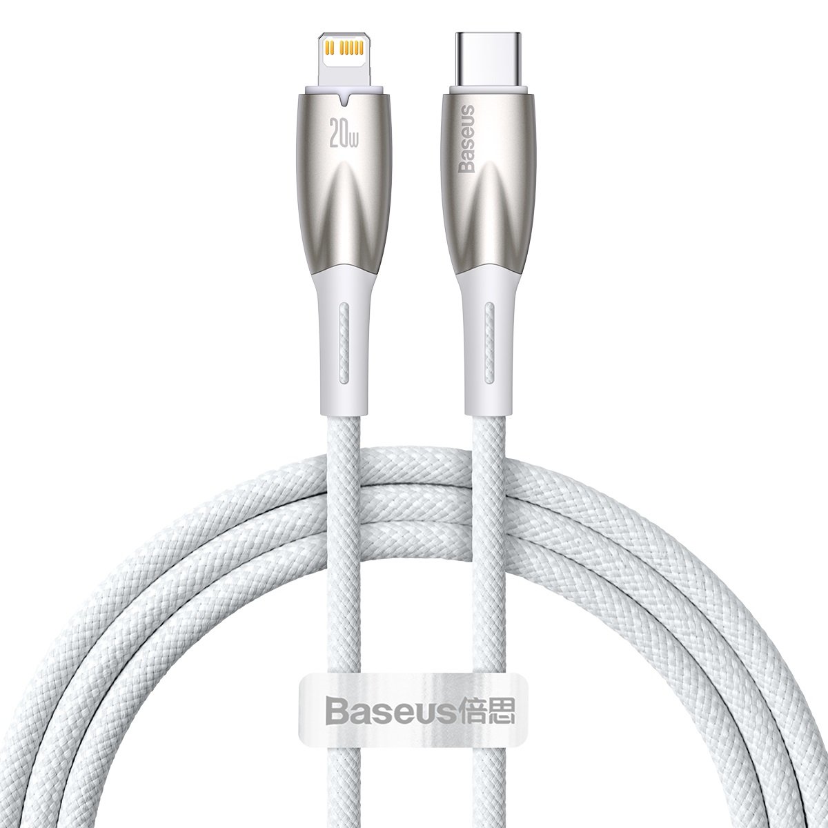 BASEUS Baseus USB-C till Lightning kabel 1m Glimmer 20W - Vit