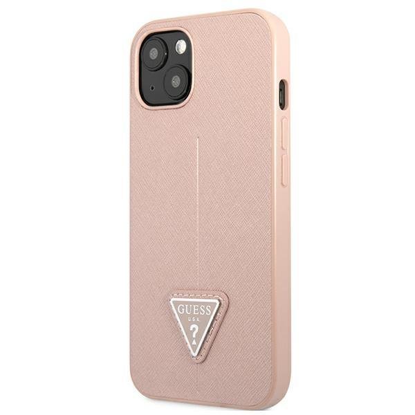 Guess Guess iPhone 13 Mini Skal Saffiano Triangle Logo - Rosa