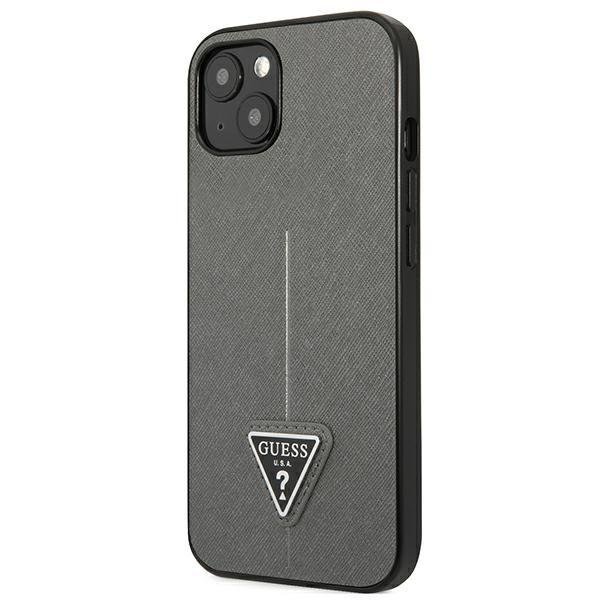 Guess GUESS iPhone 14 Skal Saffiano Triangle Logo - Silver