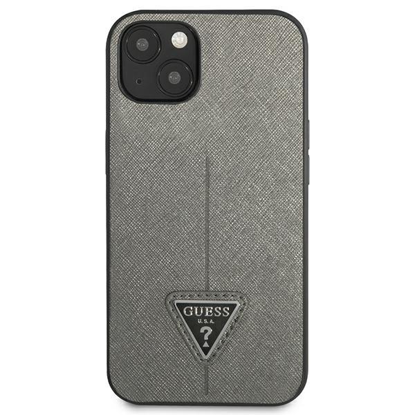 Guess GUESS iPhone 14 Skal Saffiano Triangle Logo - Silver