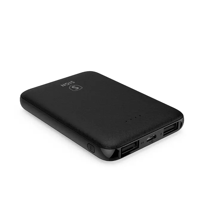 SiGN SiGN Ultratunn Powerbank 5000mAh - Svart