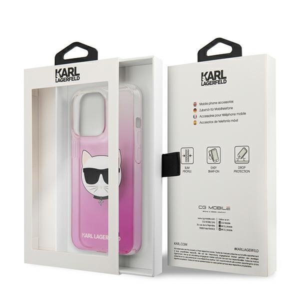 KARL LAGERFELD Karl Lagerfeld Choupette Head Skal iPhone 13 Pro Max - Rosa