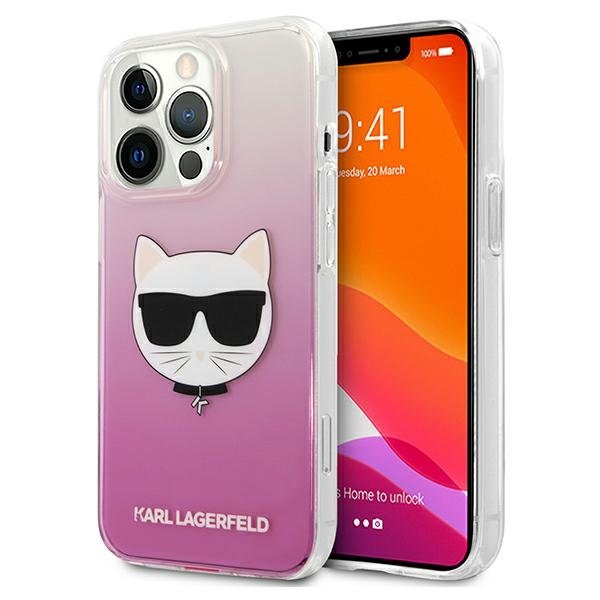 KARL LAGERFELD Karl Lagerfeld Choupette Head Skal iPhone 13 Pro Max - Rosa