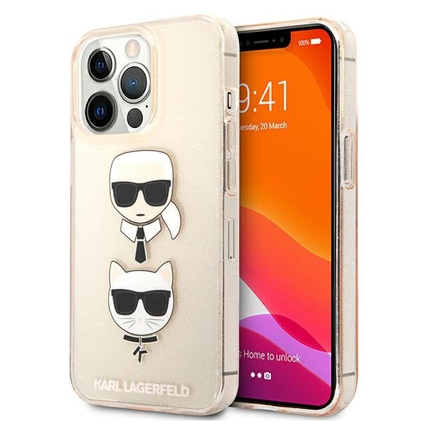 UTGATT1 Karl Lagerfeld Glitter Karl`s & Choupette iPhone 13 Pro Max - Guld