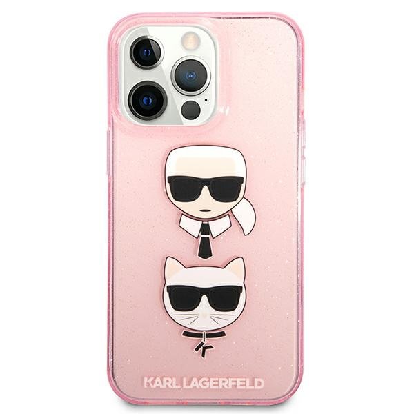 KARL LAGERFELD Karl Lagerfeld Glitter Karl`s & Choupette Skal iPhone 13 / 13 Pro - Rosa