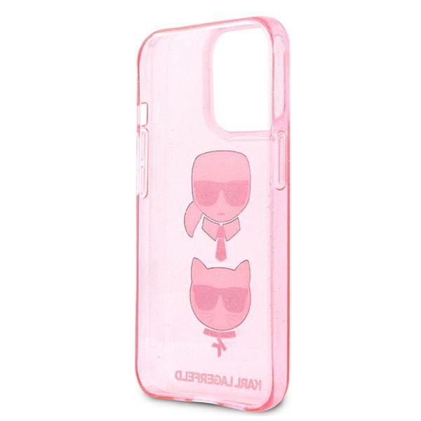 KARL LAGERFELD Karl Lagerfeld Glitter Karl`s & Choupette Skal iPhone 13 / 13 Pro - Rosa
