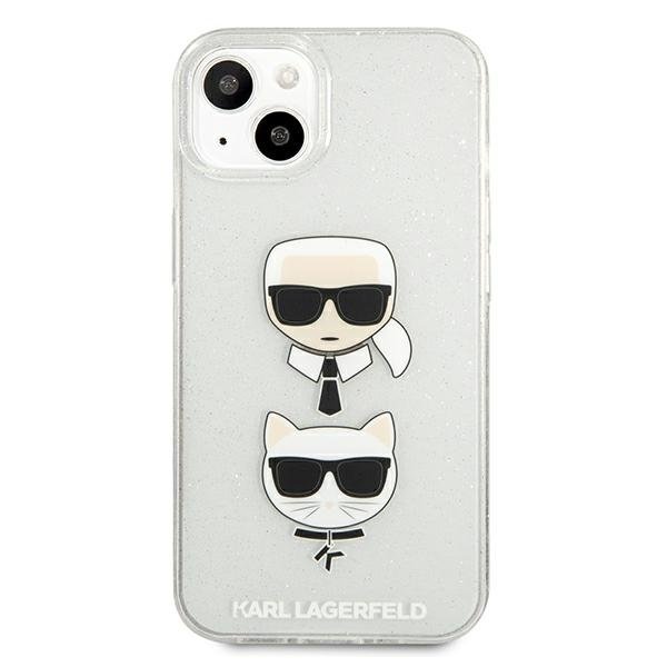 KARL LAGERFELD Karl Lagerfeld Glitter Karl`s & Choupette Skal iPhone 13 Mini - Silver