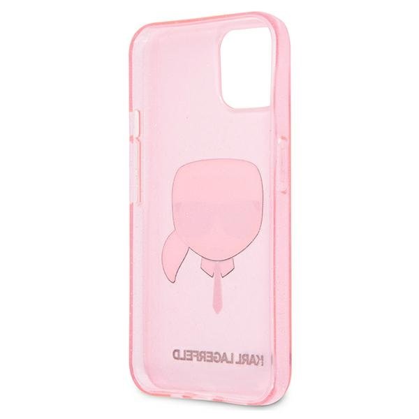 KARL LAGERFELD Karl Lagerfeld Glitter Karl`s Head Skal iPhone 13 Mini - Rosa