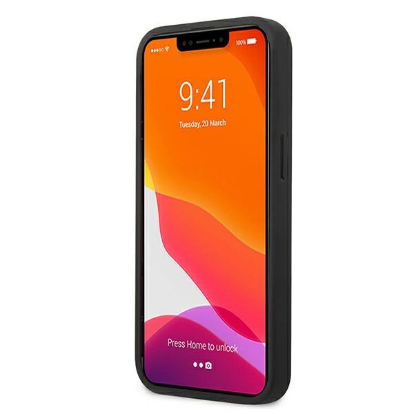 KARL LAGERFELD Karl Lagerfeld Läder Ikonik Karl`s Head Metal Skal iPhone 13 Mini - Svart