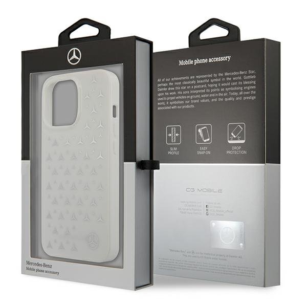 Mercedes Mercedes Silver Stars Pattern Skal iPhone 13 Pro Max - Vit