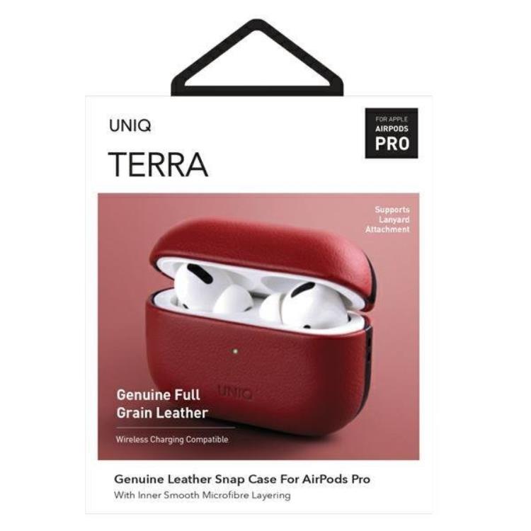 UNIQ UNIQ Terra Äkta Läder Airpods Pro Fodral - Röd