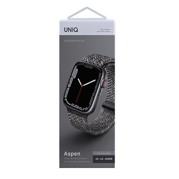 UNIQ UNIQ Aspen Braided Strap Apple Watch 44/42/45mm - Grå