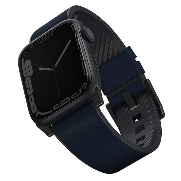 UNIQ UNIQ Straden Apple Watch Läder 42/44/45mm - Blå
