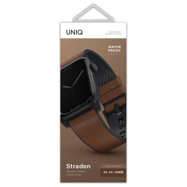 UNIQ UNIQ Straden Apple Watch Läder 42/44/45mm - Brun