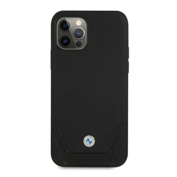 BMW BMW Läder Perforate Skal iPhone 12 Pro Max - Svart