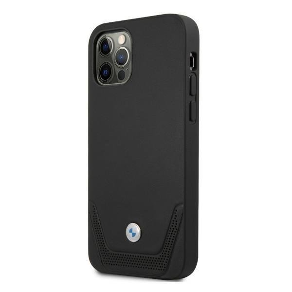 BMW BMW Läder Perforate Skal iPhone 12 Pro Max - Svart