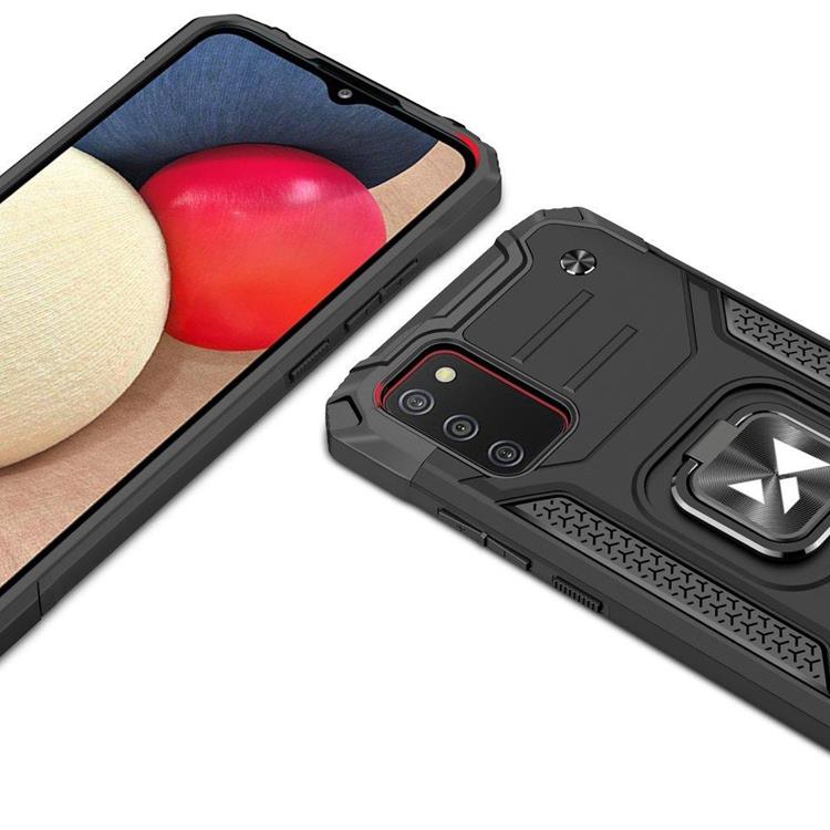 Wozinsky Wozinsky Galaxy A03s Skal Ring Armor Hybrid Magnetic Holder - Blå