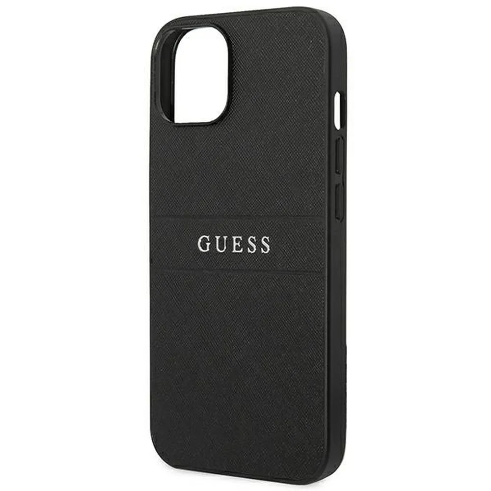 Guess GUESS iPhone 14 Plus Skal Glitter Flakes Script Metal Logo - Svart