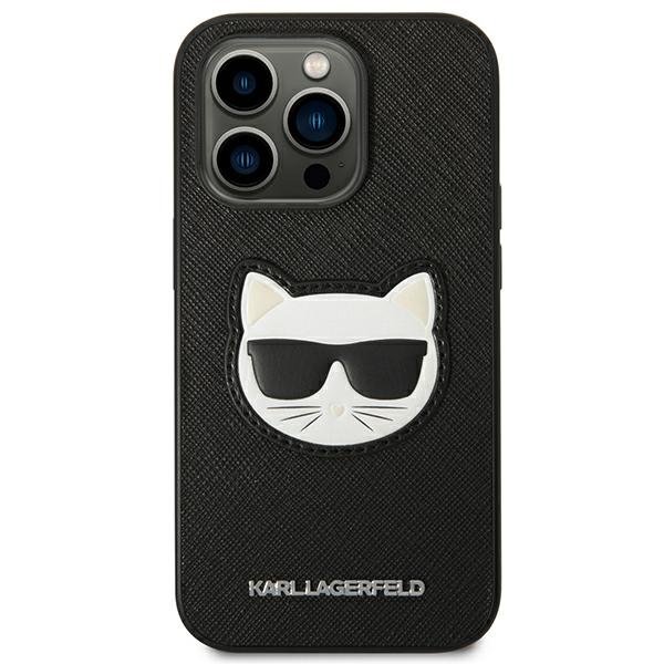 KARL LAGERFELD Karl Lagerfeld iPhone 14 Pro Skal Saffiano Choupette Head Patch - Svart