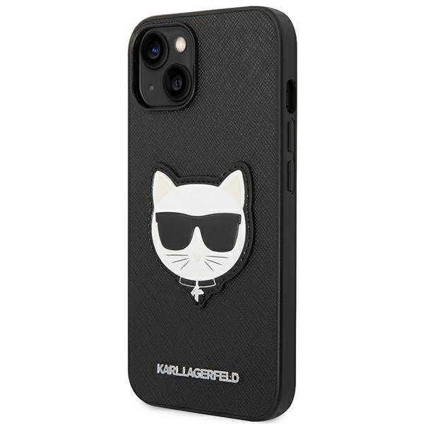 KARL LAGERFELD Karl Lagerfeld iPhone 14 Plus Skal Saffiano Choupette Head Patch - Svart