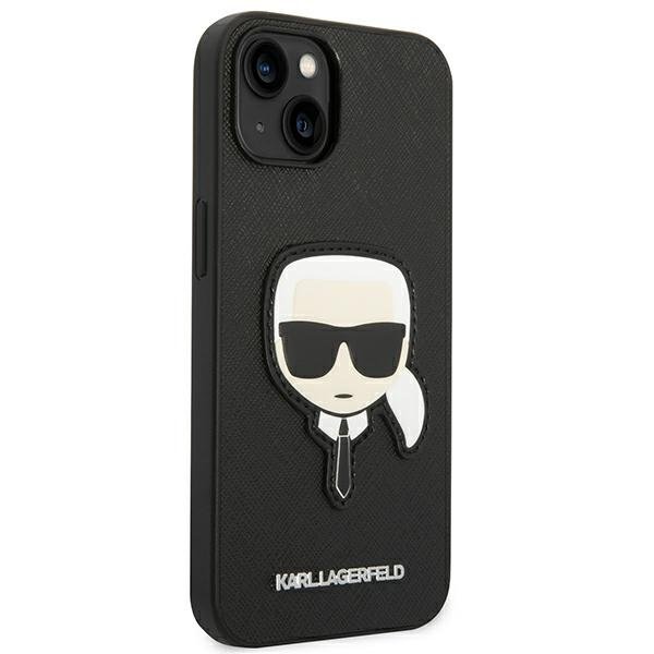 KARL LAGERFELD Karl Lagerfeld iPhone 14 Plus Skal Saffiano Karl`s Head Patch - Svart